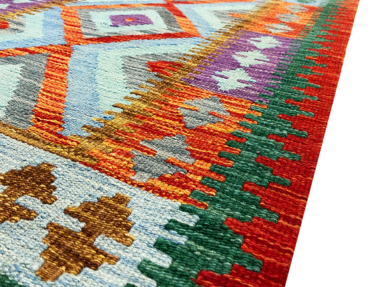 Handmade Colorful Kilim Runner 2' 7" X 6' 3"