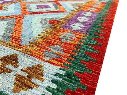 Handmade Colorful Kilim Runner 2' 7" X 6' 3"