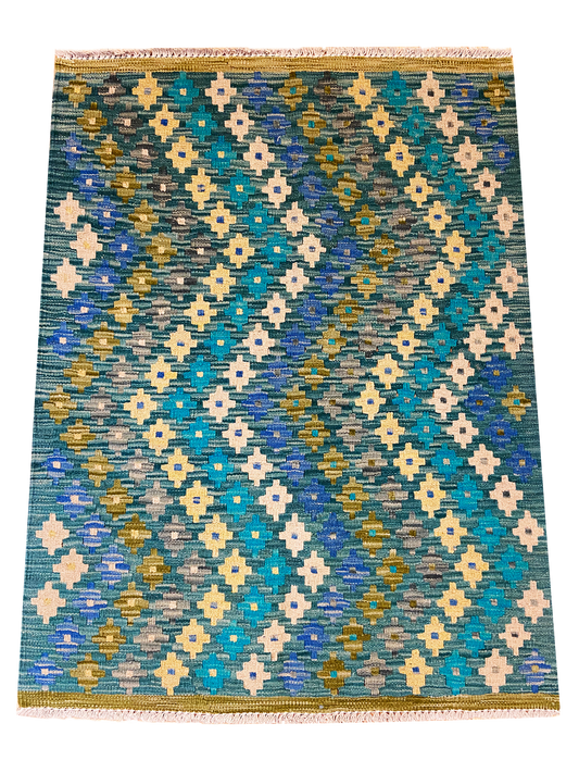 Handmade Colorful Kilim Area Rug 2' 11" X 3' 8"