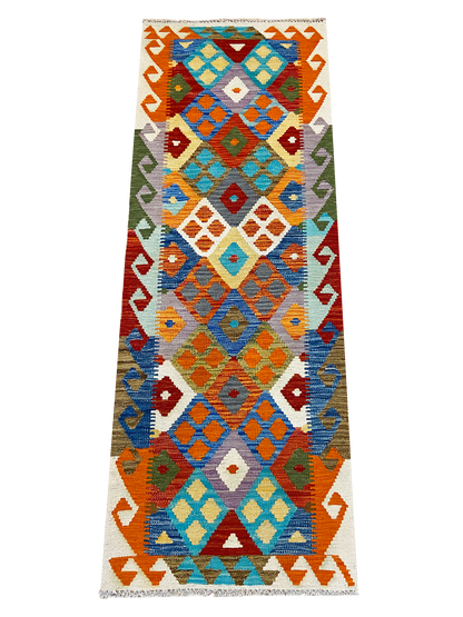 Handmade Colorful Kilim 2' 5" X 6' 4"