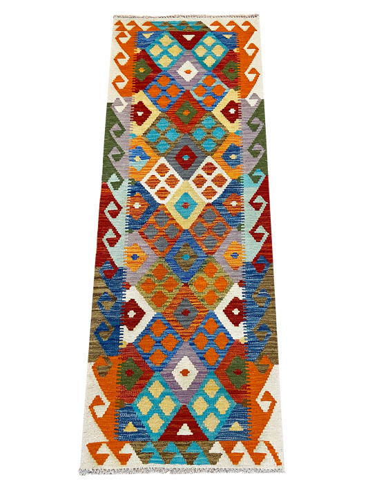 Handmade Colorful Kilim 2' 5" X 6' 4"