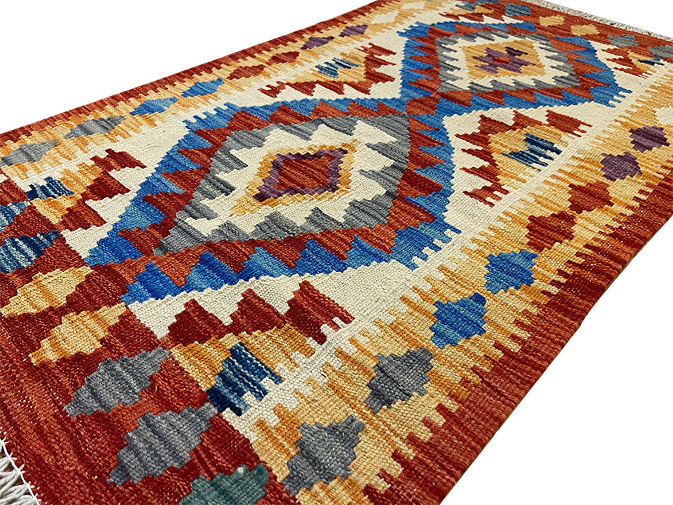 Handmade Colorful Kilim Area Rug 1' 11" X 3' 1"