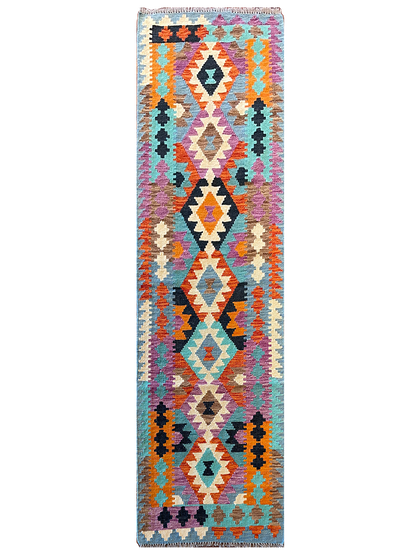 Southwestern Handmade Flatweave Kilim Runner 2'8" x 8'
