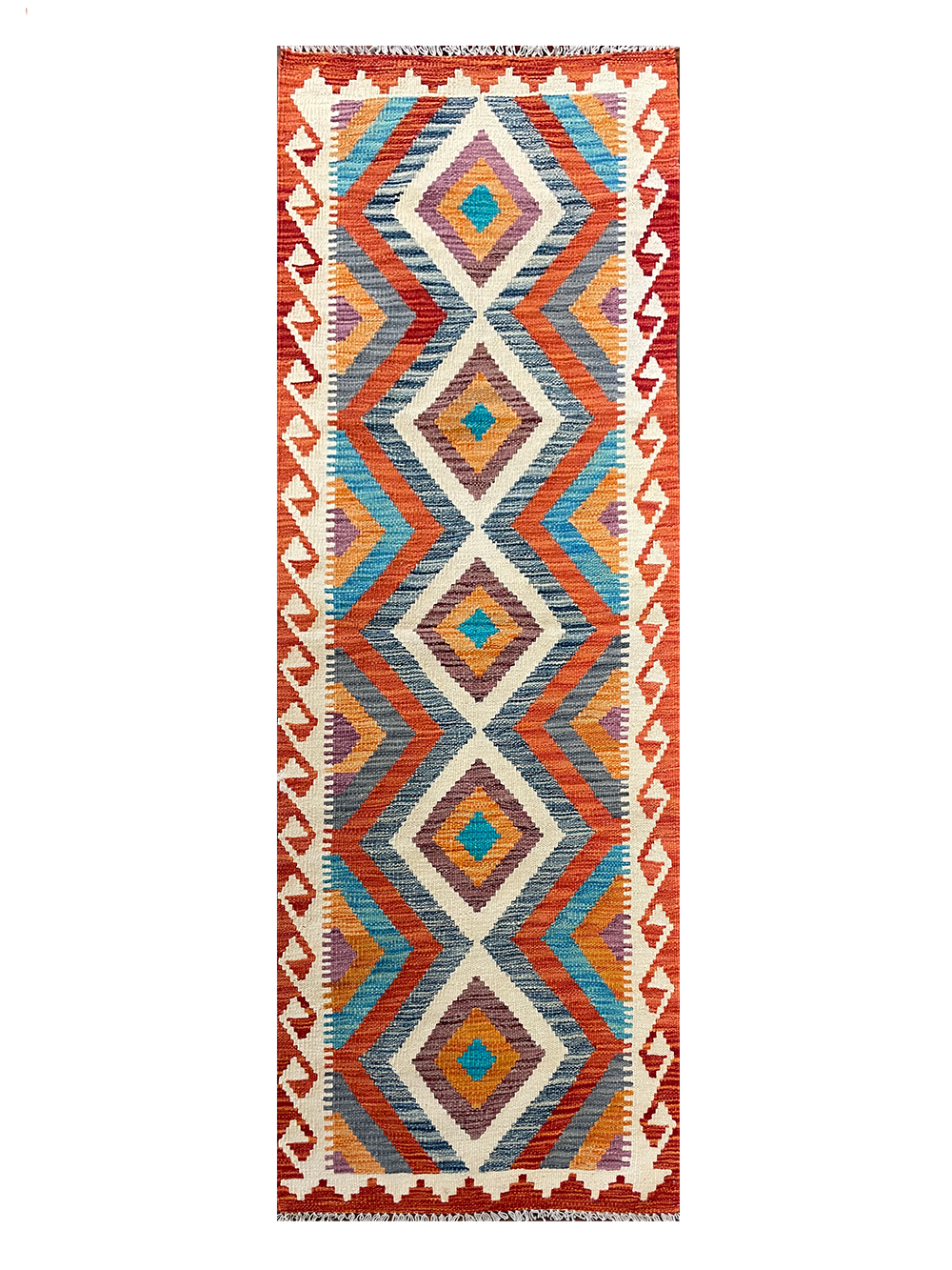 Colorful Handmade Flatweave Kilim Runner 2'5" x 6'2"