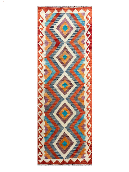 Colorful Handmade Flatweave Kilim Runner 2'5" x 6'2"