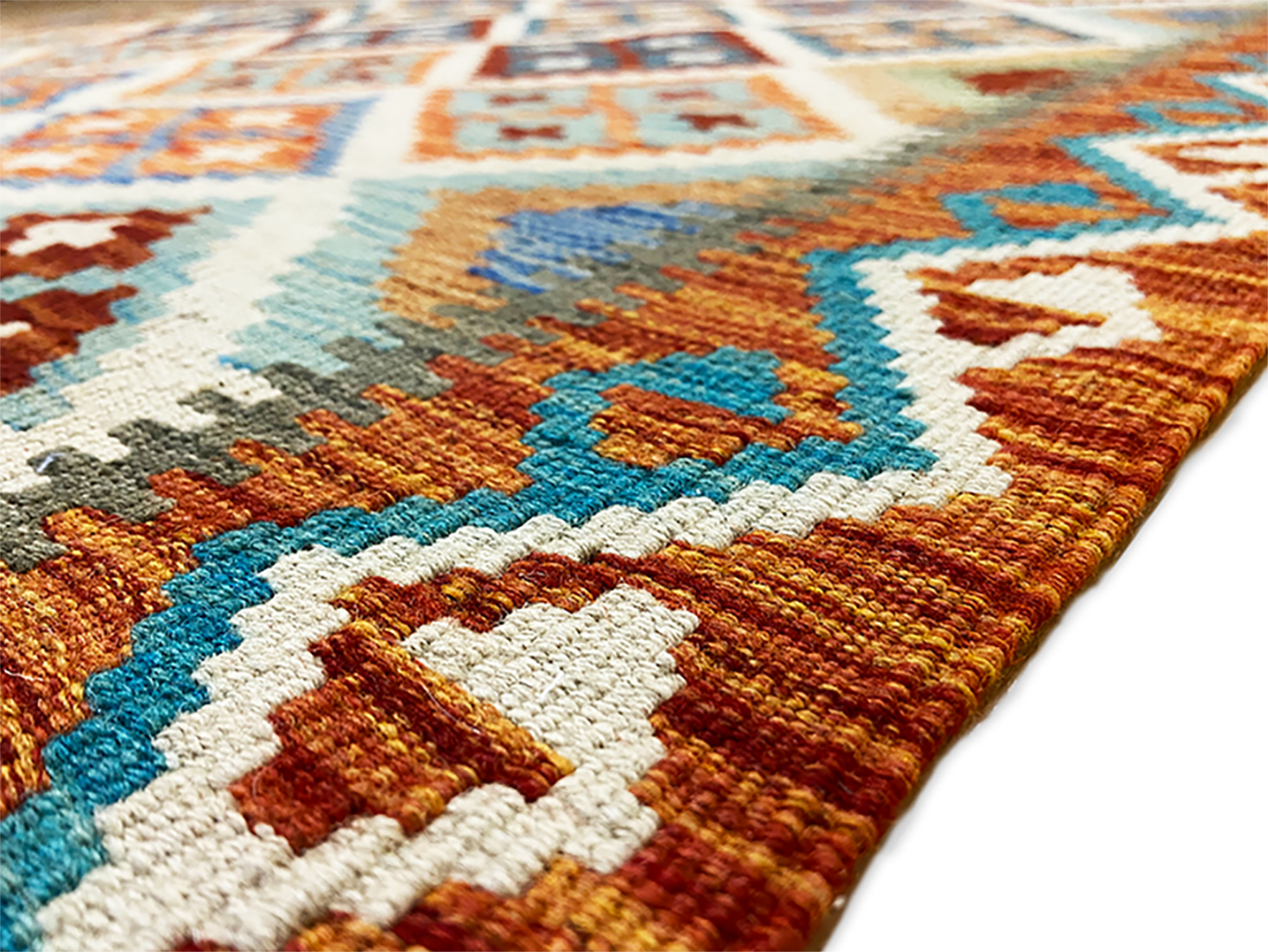 One-of-a-Kind Brigands Southwestern Handmade Kilim 4' 5" X 6' 5" Wool Orange Area Rug