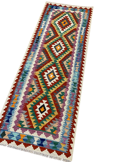 One-of-a-Kind Maarla Southwestern Handmade Kilim 2' 5" X 6' 3" Wool Orange Area Rug
