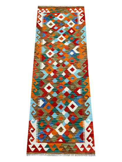 One-of-a-Kind Elden Southwestern Handmade Kilim 2' 4" X 6' 6" Wool Orange Area Rug