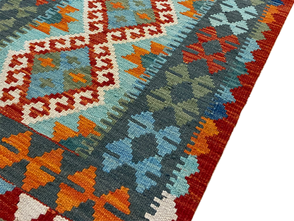 One-of-a-Kind Patil Southwestern Handmade Kilim 2' 2" X 6' 3" Wool Orange Area Rug