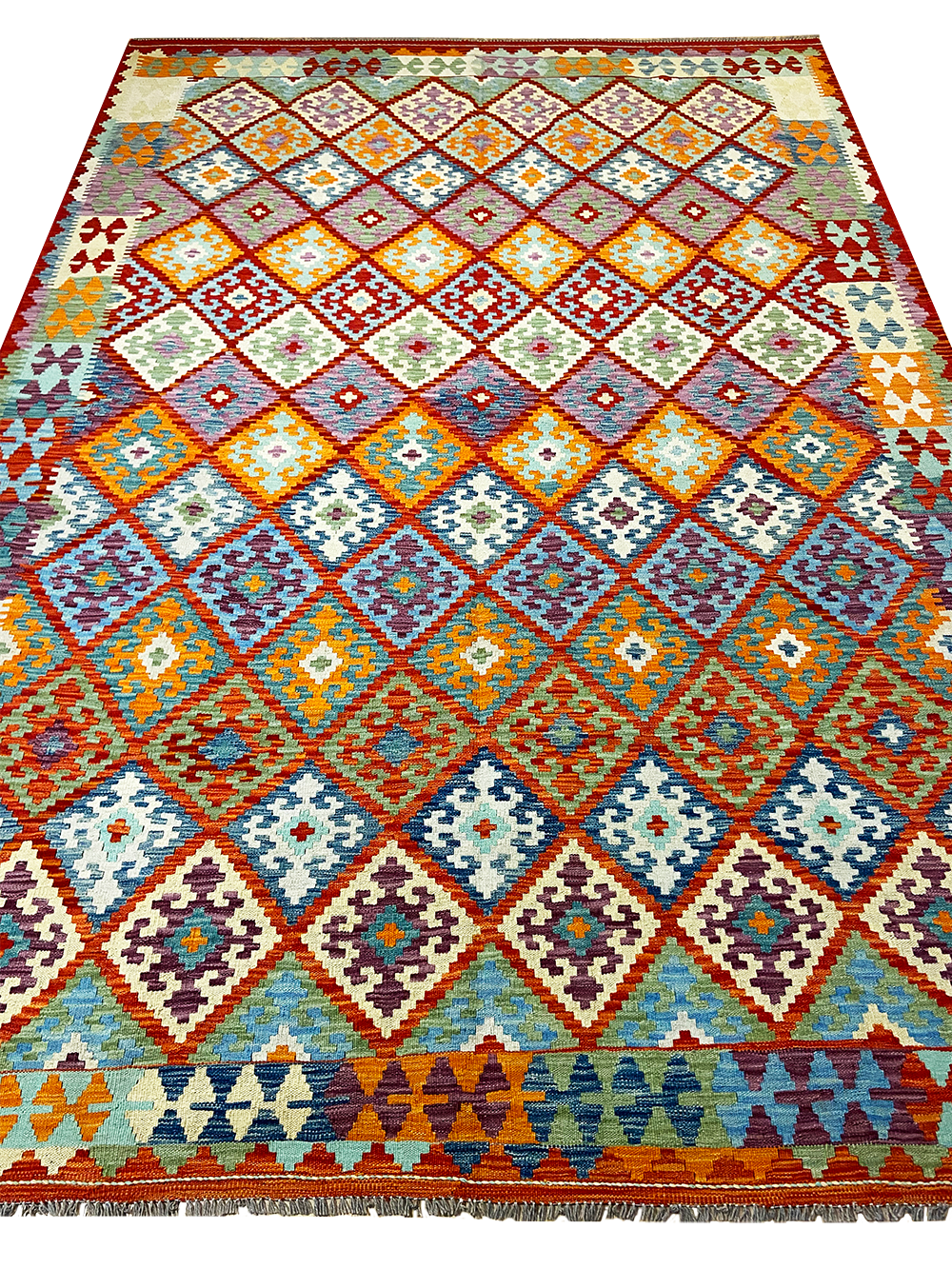 Handmade Colorful Kilim Area Rug  6' 9" X 9' 9"