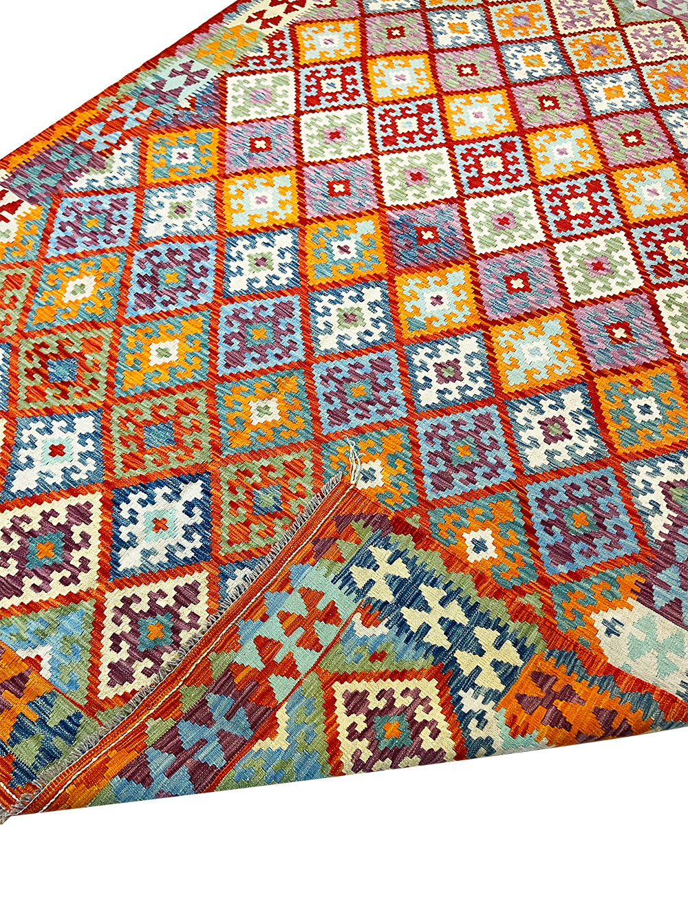 Handmade Colorful Kilim Area Rug  6' 9" X 9' 9"